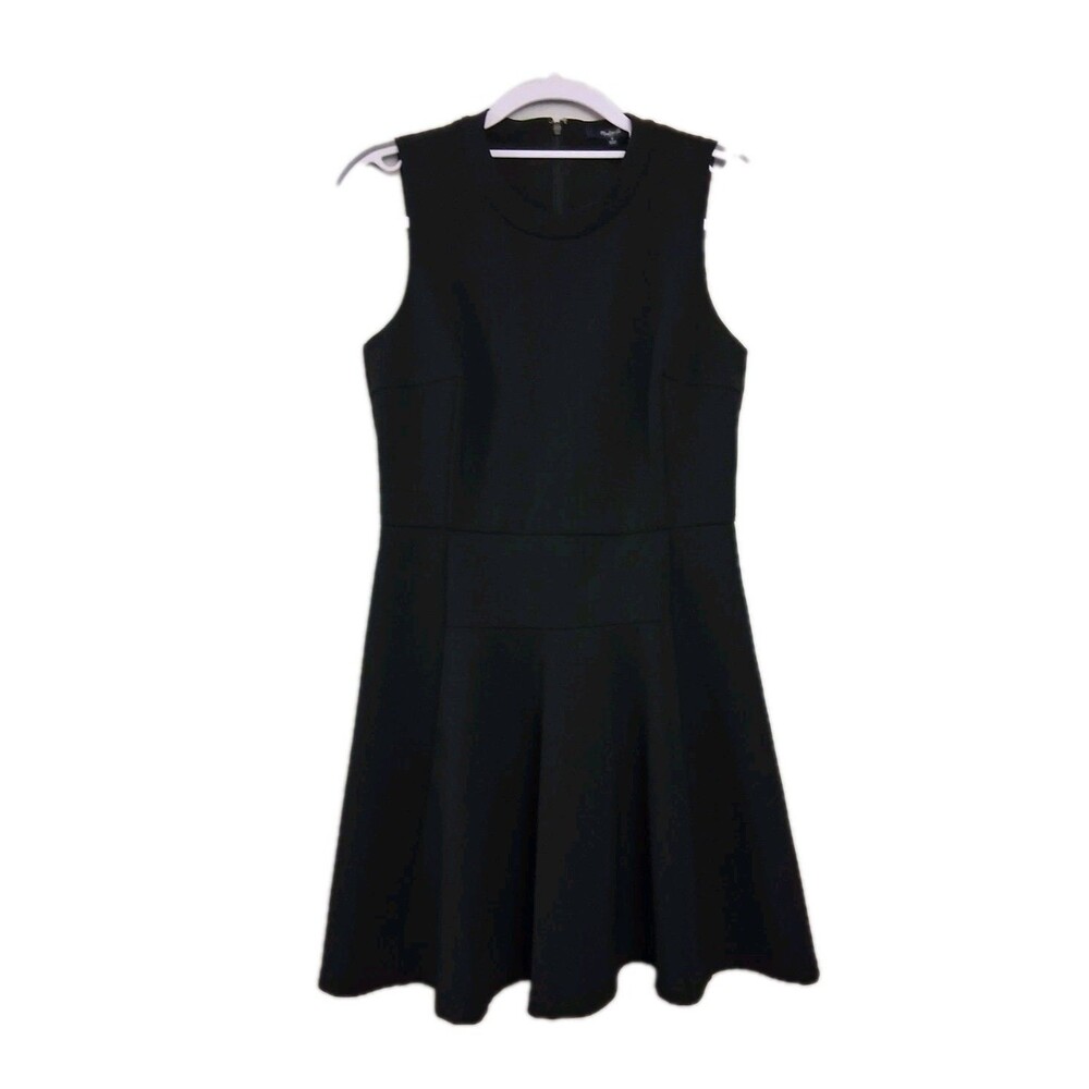 Madewell Dress Womens 6 Black Sleeveless Lined Fit Flare Everyday Afternoon